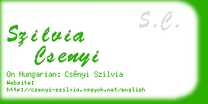 szilvia csenyi business card